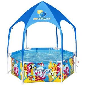 Bestway 1.8 ft x 6 ft Steel Frame Set Pool 51.0 H x 183.0 W x 183.0 D cm