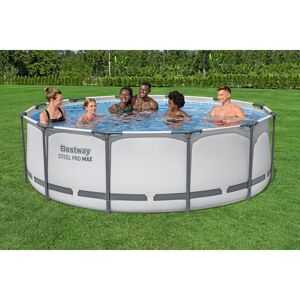 Bestway 12' x 39.5" Steel Pro Frame Pool Set Light Grey 100cm D Bestway 12' x 39.5" Steel Pro Frame Pool Set Light Grey 100cm D