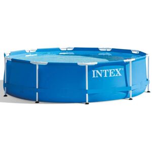 vidaXL Intex Swimming Pool Metal Frame Blue 305 cm W x 76 cm H vidaXL Intex Swimming Pool Metal Frame Blue 305 cm W x 76 cm H