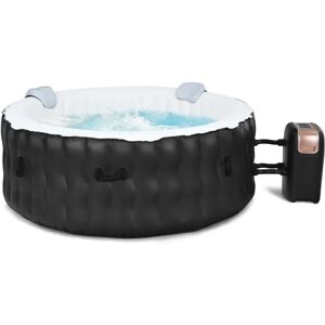 Wade Logan Mihika Inflatable Hot Tub Spa 180 X 68 Cm Portable Indoor & Outdoor Round Tub Spa W/ 108 Massage Bubble Jets Air Bump Pool Cover Ground Sheet Filter C black