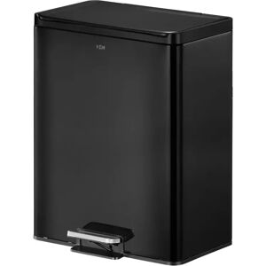 EKO Essential Stainless Steel 40 Litre Step On Recycling Bin black/gray 59.2 H x 46.2 W x 33.8 D cm