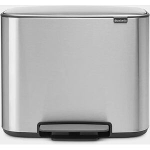 Brabantia Bo Pedal Bin, 3 x 11 L in Matt Steel Fingerprint Proof gray 44.0 H x 54.0 W x 36.5 D cm