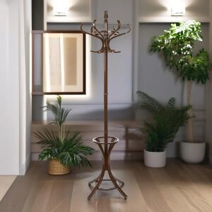 Mason Furniture Solid Wooden Coat Stand with 12 Hooks Coat Rack Hat Stand Umbrella Entryway Hallway brown 176.5 H x 47.0 W x 47.0 D cm