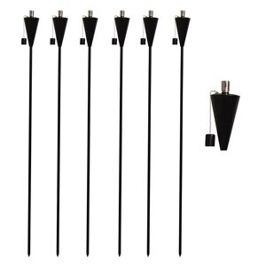 Harbour Housewares Metal Garden Torches - Cone black 146.0 H x 9.0 W x 9.0 D cm