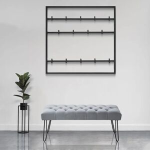 Ebern Designs Lilyella Steel 11 - Hook Wall Mounted Coat Rack black/gray 100.0 H x 60.0 W x 5.0 D cm