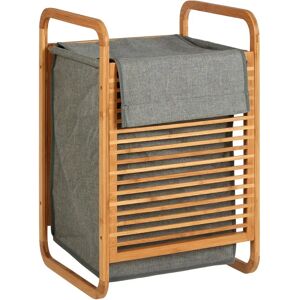 Hykkon Hamper Bamboo Laundry Bin brown/gray 60.0 H x 40.0 W x 35.0 D cm