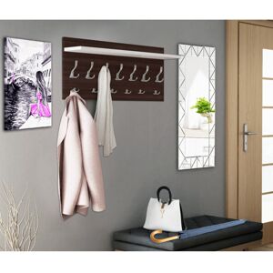 17 Stories Eizen 13 - Hook Wall Mounted Coat Rack with Storage Brown/White 40cm H X 120cm W X 15cm D 17 Stories Eizen 13 - Hook Wall Mounted Coat Rack with Storage Brown/White 40cm H X 120cm W X 15cm D