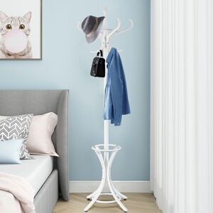 costway Floor Standing Hat Coat Jacket Stand Solid Wood Hanger With Umbrella Rack White 186cm H X 51cm W X 51cm D costway Floor Standing Hat Coat Jacket Stand Solid Wood Hanger With Umbrella Rack White 186cm H X 51cm W X 51cm D