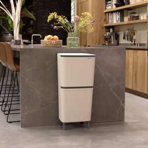 Brabantia Sortup Recycle Bin Hi, 20+25 Litre Soft Beige 45L Brabantia Sortup Recycle Bin Hi, 20+25 Litre Soft Beige 45L