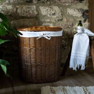 Brambly Cottage Oval Wicker Lined Laundry Basket Bin Distilled Brown Large (56 cm x 51 cm x 37 cm) Brambly Cottage Oval Wicker Lined Laundry Basket Bin Distilled Brown Large (56 cm x 51 cm x 37 cm)