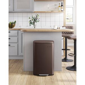 Ivy Bronx Kitchen Bin 50L, Pedal Bin For Kitchen, Rubbish Bin, Soft Close, Step-On Pedal, Steel, Inner Bucket Brown 50L Ivy Bronx Kitchen Bin 50L, Pedal Bin For Kitchen, Rubbish Bin, Soft Close, Step-On Pedal, Steel, Inner Bucket Brown 50L