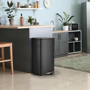 Brayden Studio Pedal Bin, Soft-close Pedal Bin, Large Waste Bin With Lid, Removable Inner Bucket, Odour Isolate, For Kitchen, Bathroom, Office Stainless Steel 50 Lit Black 50L Brayden Studio Pedal Bin, Soft-close Pedal Bin, Large Waste Bin With Lid, Removable Inner Bucket, Odour Isolate, For Kitchen, Bathroom, Office Stainless Steel 50 Lit Black 50L