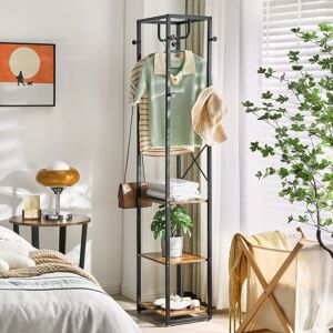 Rebrilliant Andromedae Metal Freestanding 8 - Hook Coat Rack Rustic Brown 15.75cm W X 11.81cm D Rebrilliant Andromedae Metal Freestanding 8 - Hook Coat Rack Rustic Brown 15.75cm W X 11.81cm D