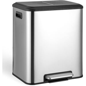 Symple Stuff 30 Liter/8 Gallon Trash Can, Rectangular Dual Compartment Kitchen Trash, Stainless Steel Garbage Can with 2 x 15L Inner Buckets, Smudge Resistant Tras Stainless Steel 8L Symple Stuff 30 Liter/8 Gallon Trash Can, Rectangular Dual Compartment Kitchen Trash, Stainless Steel Garbage Can with 2 x 15L Inner Buckets, Smudge Resistant Tras Stainless Steel 8L