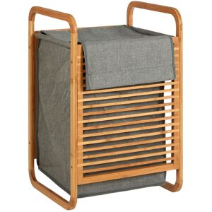 Hykkon Hamper Bamboo Laundry Bin Brown;Grey 60cm H X 40cm W X 35cm D Hykkon Hamper Bamboo Laundry Bin Brown;Grey 60cm H X 40cm W X 35cm D
