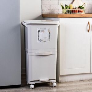 SmashingDealDirect Vertical Waste Bin With Dual Compartments & Pedal – Dry & Wet Trash Separator With Wheels – Slim, Durable Recycling Container For Compact Kitchens, Ho White 38 Litres SmashingDealDirect Vertical Waste Bin With Dual Compartments & Pedal – Dry & Wet Trash Separator With Wheels – Slim, Durable Recycling Container For Compact Kitchens, Ho White 38 Litres