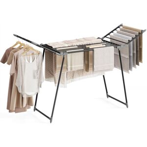 Metro Clothes Airer, Winged Clothes Drying Rack, Foldable Drying Rack Laundry Indoor, Space Saving Outdoor Clothes Dryer, Airers Clothes Indoor Foldable For Black 100cm H X 175cm W X 56cm D Metro Clothes Airer, Winged Clothes Drying Rack, Foldable Drying Rack Laundry Indoor, Space Saving Outdoor Clothes Dryer, Airers Clothes Indoor Foldable For Black 100cm H X 175cm W X 56cm D
