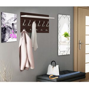 17 Stories Eizo 11 - Hook Wall Mounted Coat Rack with Storage Brown/White 40cm H X 100cm W X 15cm D 17 Stories Eizo 11 - Hook Wall Mounted Coat Rack with Storage Brown/White 40cm H X 100cm W X 15cm D
