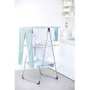 Brabantia HangOn Metal Foldable Gullwing Drying Rack Metallic Grey 131cm H X 85cm W X 67cm D Brabantia HangOn Metal Foldable Gullwing Drying Rack Metallic Grey 131cm H X 85cm W X 67cm D