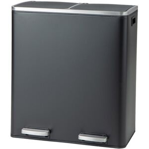 Ebern Designs 2X30l Recycling Pedal Bin Double Kitchen Waste Bin With Plastic Inner Buckets Black 60L Ebern Designs 2X30l Recycling Pedal Bin Double Kitchen Waste Bin With Plastic Inner Buckets Black 60L