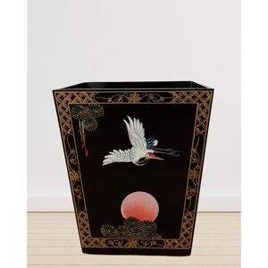 World Menagerie Clintonpark 15 Litre Hand Painted Waste Bin Cranes Artistry Black 15L World Menagerie Clintonpark 15 Litre Hand Painted Waste Bin Cranes Artistry Black 15L