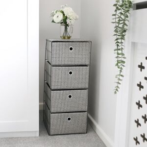 JVL Silva 4 Drawer Wide Fabric Storage Tower - Storage Tower JVL Silva 4 Drawer Wide Fabric Storage Tower - Storage Tower