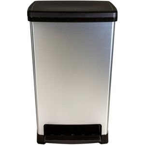 Metro Dachelle Plastic Pedal Rubbish Bin Silver 65.4cm H x 39cm W x 29 cm D/50L Metro Dachelle Plastic Pedal Rubbish Bin Silver 65.4cm H x 39cm W x 29 cm D/50L