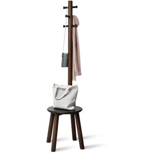 Umbra Pillar Stool and Coatrack Walnut 165cm H X 50cm W X 50cm D Umbra Pillar Stool and Coatrack Walnut 165cm H X 50cm W X 50cm D
