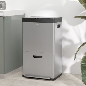 Brayden Studio Capus 410 Stainless Steel, PP Plastic Step On Rubbish Bin - 14.8L Silver 56L Brayden Studio Capus 410 Stainless Steel, PP Plastic Step On Rubbish Bin - 14.8L Silver 56L