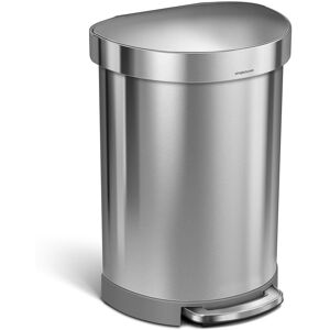 Simplehuman 60L Semi-Round Pedal Bin, Brushed Stainless Steel Brushed Stainless Steel 60L Simplehuman 60L Semi-Round Pedal Bin, Brushed Stainless Steel Brushed Stainless Steel 60L