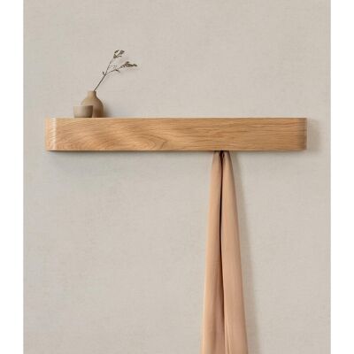 Ebern Designs Wall Mounted Coat Rack Modern Design Coat Rack With Hidden Wall Hooks Solid Wood Veneer Panel Coat Hanger Brown 10cm H X 82cm W X 7.2cm D Ebern Designs Wall Mounted Coat Rack Modern Design Coat Rack With Hidden Wall Hooks Solid Wood Veneer Panel Coat Hanger Brown 10cm H X 82cm W X 7.2cm D