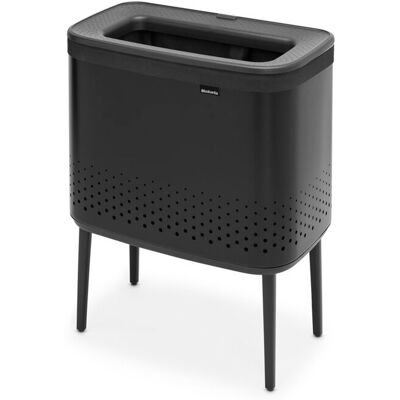Brabantia Bo Metal Laundry Hamper Matt Black 67cm H X 54cm W X 32cm D Brabantia Bo Metal Laundry Hamper Matt Black 67cm H X 54cm W X 32cm D