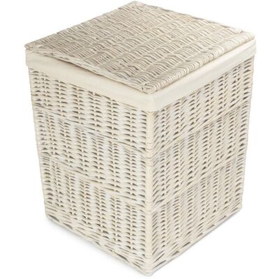 August Grove Wicker Laundry Bin Basket with Lining Antique Wash/White 61" H x 46" W x 46" D August Grove Wicker Laundry Bin Basket with Lining Antique Wash/White 61" H x 46" W x 46" D