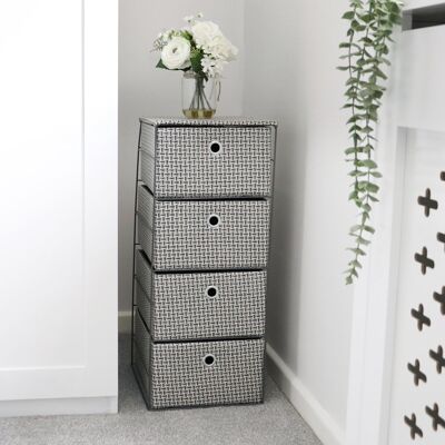 JVL Silva 4 Drawer Wide Fabric Storage Tower - Storage Tower JVL Silva 4 Drawer Wide Fabric Storage Tower - Storage Tower