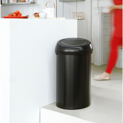 Brabantia 60 Litre Touch Bin Matt Black / Matt Black 60L Brabantia 60 Litre Touch Bin Matt Black / Matt Black 60L