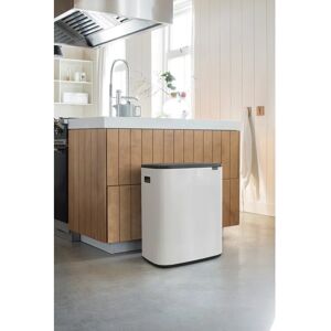 Brabantia Bo Touch Bin, 60 litre, with 1 inner Plastic Bucket white 65.6 H x 54.5 W x 31.2 D cm