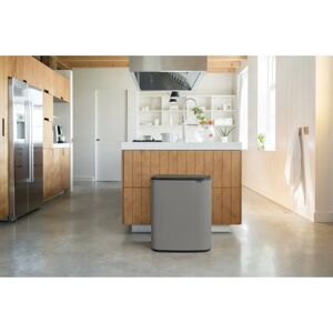 Brabantia Bo 30 Litre + 30 Litre Touch Bin with Two Inner Buckets gray 65.6 H x 54.5 W x 31.2 D cm