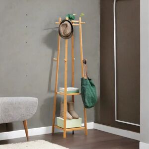 Borough Wharf Jarom 8 - Hook Wooden Bamboo Coat Rack Stand Hallway Bedroom Furniture brown 169.0 H x 39.0 W x 39.0 D cm