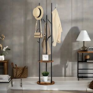 Borough Wharf Bromarg 8 - Hook Coat Rack Stand Industrial Rustic Brown Home Furniture brown 175.0 H x 40.0 W x 40.0 D cm