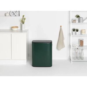 Brabantia Bo 30 Litre + 30 Litre Touch Bin with Two Inner Buckets gray/green 65.6 H x 54.5 W x 31.2 D cm