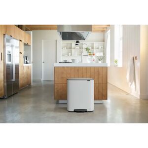 Brabantia Bo 30 Litre + 30 Litre Pedal Bin with Two Inner Buckets white 65.2 H x 54.1 W x 36.3 D cm