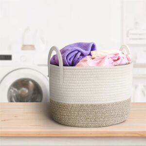Highland Dunes Rope Storage Baskets For Laundry, Baby Clothes, Toys gray/white 25.0 H x 40.0 W x 40.0 D cm