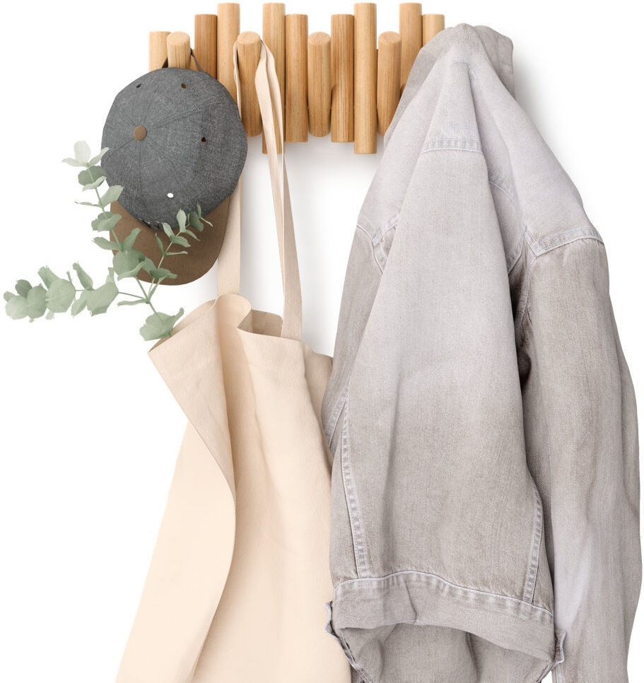 Umbra Picket 5 - Hook Wall Mounted Coat Rack Natural 16.5cm H X 38.3cm W