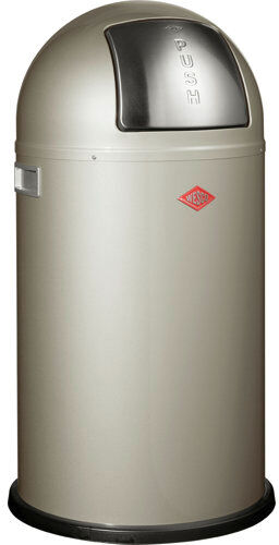 Wesco Pushboy 50 Litre Touch Top Rubbish Bin Wesco Colour: New Silver  - Size: 22cm H X 10cm -11cm B X 10cm T Wesco Pushboy 50 Litre Touch Top Rubbish Bin Wesco Colour: New Silver  - Size: 22cm H X 10cm -11cm B X 10cm T