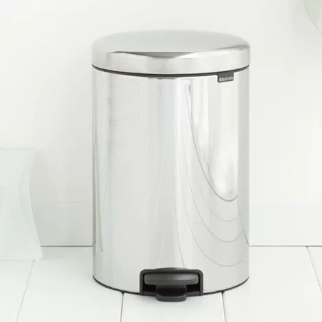 Brabantia New Icon 20L Step On Rubbish bin Brabantia Colour: Brilliant Steel  - Size: 109cm H X 18cm W X 18cm D