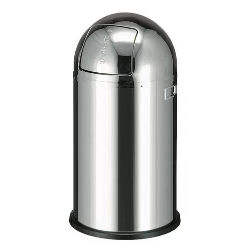 Wesco Pushboy 50 Litre Touch Top Rubbish Bin Wesco Colour: Silver  - Size: Extra Large