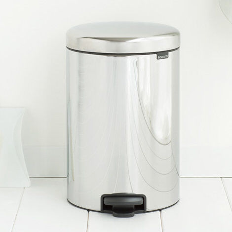 Brabantia New Icon 20L Step On Rubbish bin Brabantia Colour: Brilliant Steel  - Size: 66.5cm H x 30cm W x 30cm D Brabantia New Icon 20L Step On Rubbish bin Brabantia Colour: Brilliant Steel  - Size: 66.5cm H x 30cm W x 30cm D