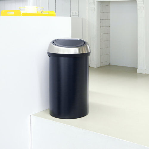 Brabantia 60 Litre Touch Top Rubbish Bin Brabantia Colour: Matt Black / Matt Steel  - Size: Extra Large Brabantia 60 Litre Touch Top Rubbish Bin Brabantia Colour: Matt Black / Matt Steel  - Size: Extra Large