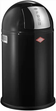 Wesco Pushboy Steel 22 Litre Swing Top Rubbish Bin Wesco Colour: Black  - Size: 8cm H X 13cm W X 9cm D