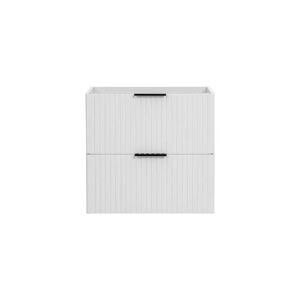 Ebern Designs Marylise 60cm Wall Mounted Single Bathroom Vanity Base Only in White Matte brown/white 57.0 H x 60.0 W x 46.0 D cm